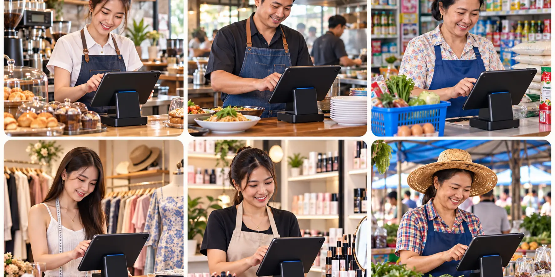 ร้านกาแฟ ร้านของชำ ร้านเสื้อผ้า และร้านตลาดนัดที่ใช้ YukiPOS